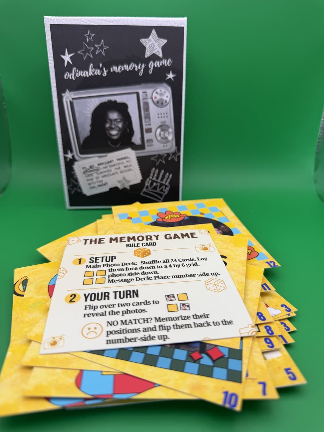 A finished Memory Game box with its cards